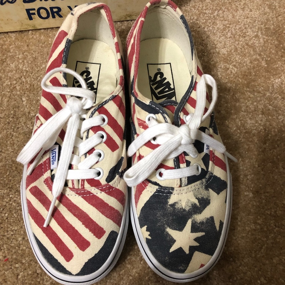 Flag patterned vans